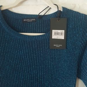 ASOS. NWT. Turquoise sparkly sweater dress.